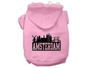 Amsterdam Skyline Screen Print Pet Hoodies Light Pink Size XXXL 20