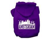 Amsterdam Skyline Screen Print Pet Hoodies Purple Size XXXL 20