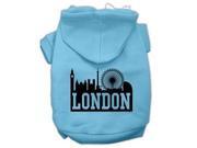 London Skyline Screen Print Pet Hoodies Baby Blue Size Med 12