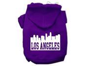 Los Angeles Skyline Screen Print Pet Hoodies Purple Size Sm 10