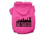 San Francisco Skyline Screen Print Pet Hoodies Bright Pink Size XXL 18