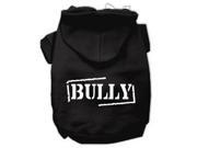 Bully Screen Printed Pet Hoodies Black Size Lg 14