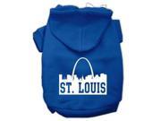 St Louis Skyline Screen Print Pet Hoodies Blue Size XXL 18