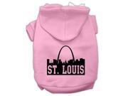 St Louis Skyline Screen Print Pet Hoodies Light Pink Size XXL 18