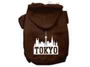 Tokyo Skyline Screen Print Pet Hoodies Brown Size XXL 18