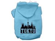 Tokyo Skyline Screen Print Pet Hoodies Baby Blue Size XXXL 20