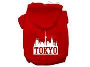 Tokyo Skyline Screen Print Pet Hoodies Red Size XXXL 20