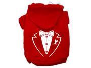 Tuxedo Screen Print Pet Hoodies Red Size XXL 18