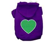 Green Swiss Dot Heart Screen Print Pet Hoodies Purple Size XXL 18
