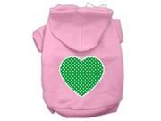 Green Swiss Dot Heart Screen Print Pet Hoodies Light Pink Size XXXL 20