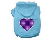 Purple Swiss Dot Heart Screen Print Pet Hoodies Baby Blue Size Med 12