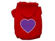 Purple Swiss Dot Heart Screen Print Pet Hoodies Red Size XXL 18