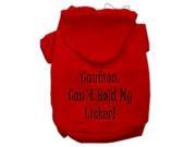 Can t Hold My Licker Screen Print Pet Hoodies Red Size Lg 14