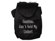 Can t Hold My Licker Screen Print Pet Hoodies Black Size Med 12