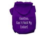 Can t Hold My Licker Screen Print Pet Hoodies Purple Size Sm 10