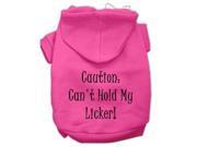 Can t Hold My Licker Screen Print Pet Hoodies Bright Pink Size XS 8