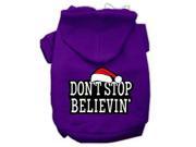 Don t Stop Believin Screenprint Pet Hoodies Purple Size L 14