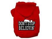Don t Stop Believin Screenprint Pet Hoodies Red Size S 10