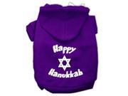 Happy Hanukkah Screen Print Pet Hoodies Purple Size XL 16