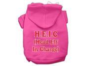 Head Elf In Charge Screen Print Pet Hoodies Bright Pink Size XS 8