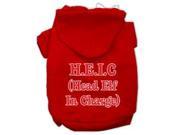 Head Elf In Charge Screen Print Pet Hoodies Red Size XS 8