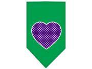 Mirage Pet Products 66 102 SMEG Purple Swiss Dot Heart Screen Print Bandana Emerald Green Small