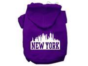 New York Skyline Screen Print Pet Hoodies Purple Size Sm 10