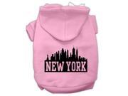 New York Skyline Screen Print Pet Hoodies Light Pink Size XL 16