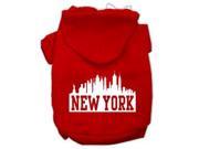New York Skyline Screen Print Pet Hoodies Red Size XXXL 20