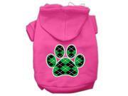 Argyle Paw Green Screen Print Pet Hoodies Bright Pink Size Lg 14