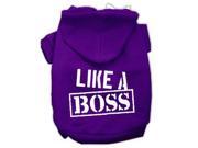 Like a Boss Screen Print Pet Hoodies Purple Size XL 16