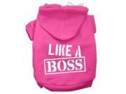 Like a Boss Screen Print Pet Hoodies Bright Pink Size XXL 18