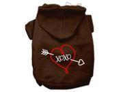 XOXO Screen Print Pet Hoodies Brown Size XS 8