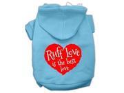 Ruff Love Screen Print Pet Hoodies Baby Blue Size Med 12