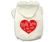 Ruff Love Screen Print Pet Hoodies Cream Size XS 8