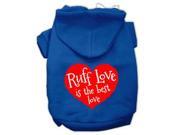 Ruff Love Screen Print Pet Hoodies Blue Size XXXL 20