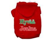 Hyvaa Joulua Screen Print Pet Hoodies Red Size XXL 18