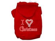 I Heart Christmas Screen Print Pet Hoodies Red Size XL 16