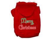 Merry Christmas Screen Print Pet Hoodies Red Size Med 12