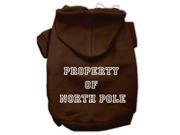 Property of North Pole Screen Print Pet Hoodies Brown Size L 14