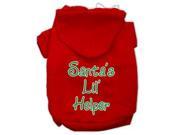 Santa s Lil Helper Screen Print Pet Hoodies Red Size Med 12
