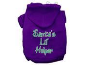 Santa s Lil Helper Screen Print Pet Hoodies Purple Size XL 16