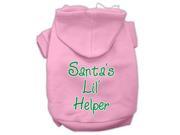 Santa s Lil Helper Screen Print Pet Hoodies Light Pink Size XXXL 20