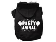 Party Animal Screen Print Pet Hoodies Black Size Lg 14