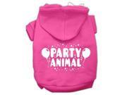 Party Animal Screen Print Pet Hoodies Bright Pink Size Lg 14