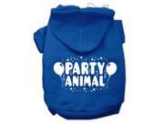 Party Animal Screen Print Pet Hoodies Blue Size XS 8