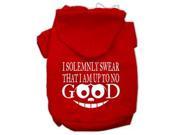 Up to No Good Screen Print Pet Hoodies Red Size Lg 14