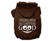 Up to No Good Screen Print Pet Hoodies Brown Size Med 12