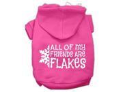 All my friends are Flakes Screen Print Pet Hoodies Bright Pink Size L 14