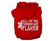All my friends are Flakes Screen Print Pet Hoodies Red Size M 12